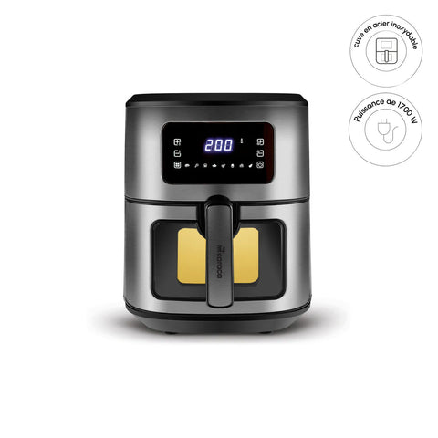 Airfryer Karaca Multifry Inox XXL avec fenêtre en verre numérique, 6,5 litres