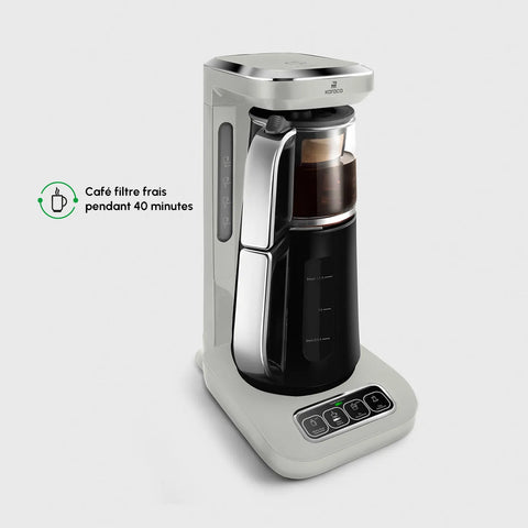 Théière Bouilloire et cafetière filtre Karaca Caysever Robotea Pro 4 en 1 automatique parlant ,2500W, starlight