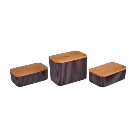 Set de boîtes de rangement Karaca Massimo 3 pièces, damson