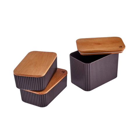 Set de boîtes de rangement Karaca Massimo 3 pièces, damson