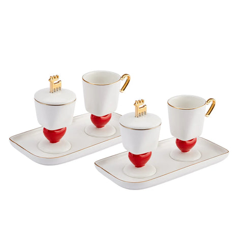 Ensemble de tasses à café Karaca Collection Signature du 50e anniversaire​, pour 2 personnes, 60 ml, cœur