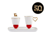 Ensemble de tasses à café Karaca Collection Signature du 50e anniversaire, pour 2 personnes, 60 ml, cœur