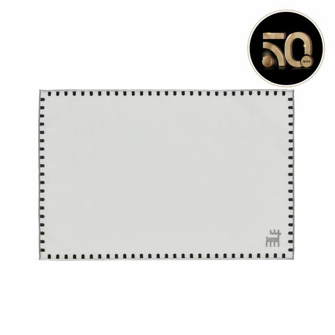 Napperon Karaca Home Collection Signature du 50e anniversaire, argent, blanc, rectangulaire 