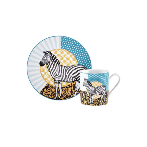 Coffret de tasses à café Karaca Animal pour 6 personnes, 90 ml