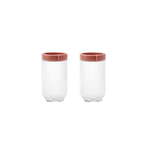 Boîte de rangement Karaca Ribbed 2 pièces, en verre, 900 ml