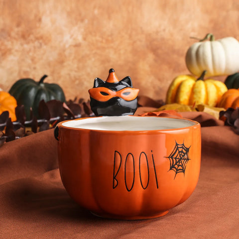 Bol Karaca Halloween Boo, 15cm, orange noir, céramique 