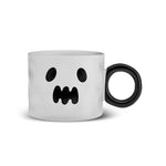 Mug Karaca Halloween Fantôme 10cm, blanc noir, céramique