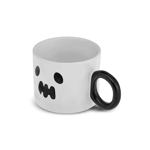 Mug Karaca Halloween Fantôme 10cm, blanc noir, céramique 