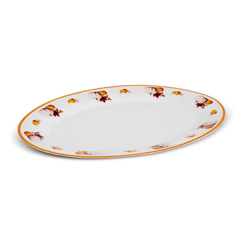 Plat ovale Karaca Halloween Citrouille, 20cm, blanc, porcelaine 