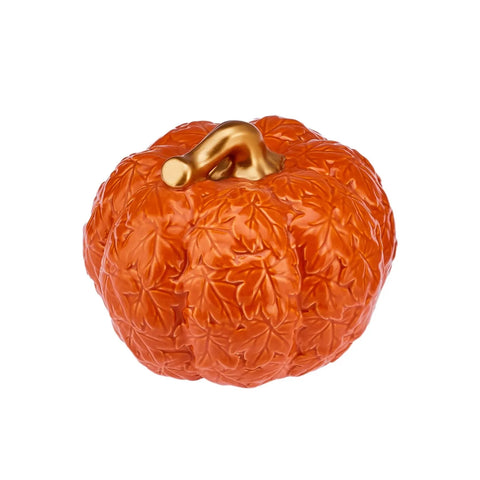 Bibelot Karaca Halloween Citrouille décorative, 17cm, orange or, céramique 