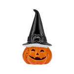 Bougie à Réchaud à led Karaca Halloween Citrouille, 24cm, Noir Orange, Céramique