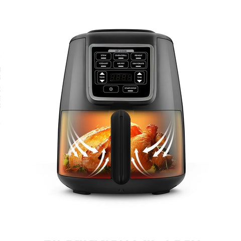 Airfryer Parlant Karaca Air Cook XL 2 en 1, noir et chrome