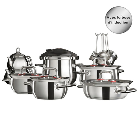 Batterie de cuisine set en acier Karaca PowerSteel Pro 316+ Osaka pour le trousseau de mariage