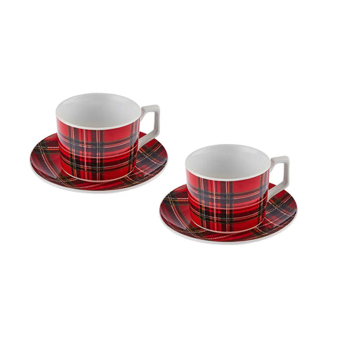 Coffret de tasses à thé Karaca Plaid pour 2 personnes, 220 ml