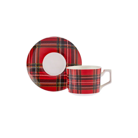 Coffret de tasses à thé Karaca Plaid pour 2 personnes, 220 ml