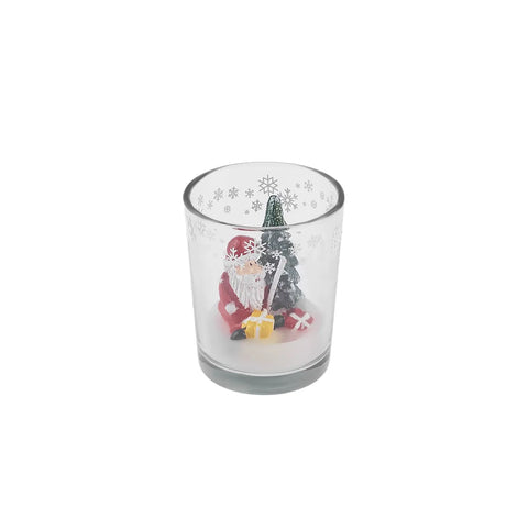 Bougie en verre Karaca Noël Petite Maison, 5,5X6,5 cm