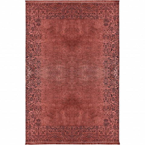 Tapis Kaşmir Halı Viscose Premium Damask couleur saumon, 80x150 cm 