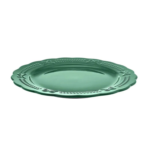 Assiette à dîner Karaca Noël 27 cm, vert, porcelaine 