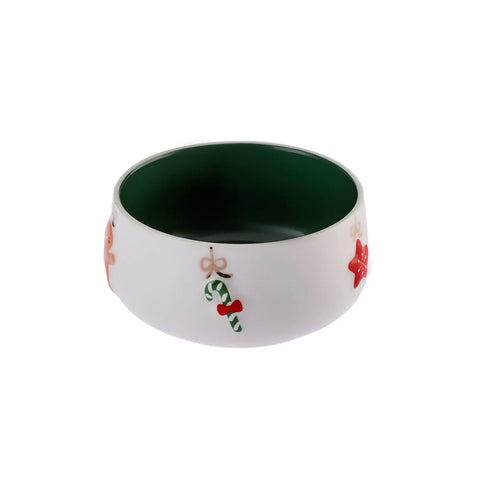 Bol Karaca Noël 11 cm, blanc vert, porcelaine 