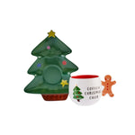 Tasse à thé et soucoupe Karaca Noël 2 pièces, 180 ml, blanc vert, porcelaine