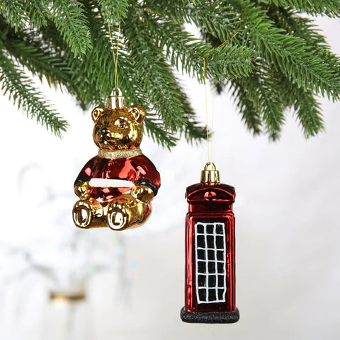 Set d'ornements de sapin Karaca Home Noël Londres, 3 pièces