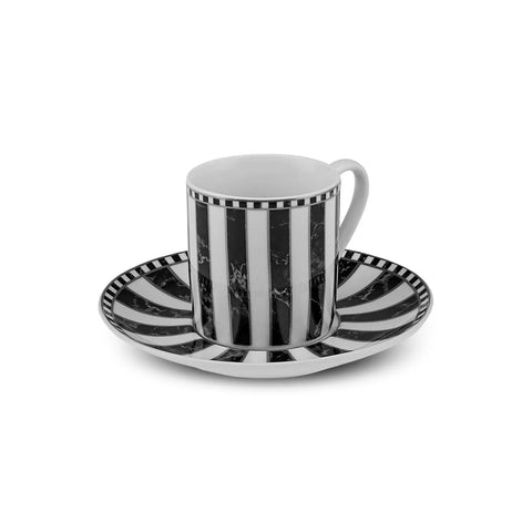 Tasse à café Karaca à carreaux pour une personne, 90 ml, porcelaine 