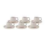 Coffret de tasses à café Karaca Streamline Saturn Platinum pour 6 personnes