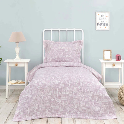 Ensemble de couvre-lits Karaca Home Young City pour lit single​, lilas