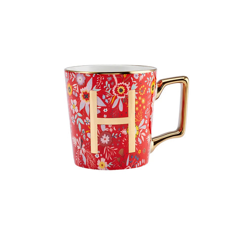 Mug Karaca Fleur avec lettre H, 350 ml