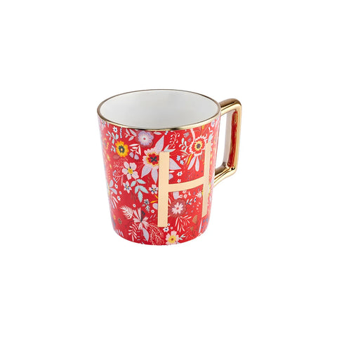 Mug Karaca Fleur avec lettre H, 350 ml