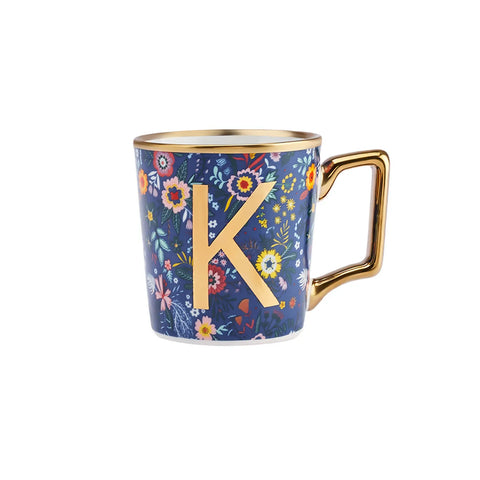 Mug Karaca Fleur avec lettre K, 350 ml