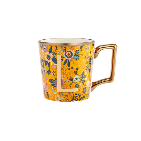 Mug Karaca Fleur avec lettre L, 350 ml