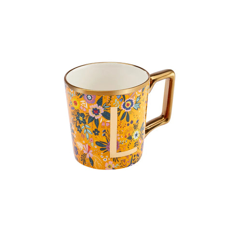 Mug Karaca Fleur avec lettre L, 350 ml