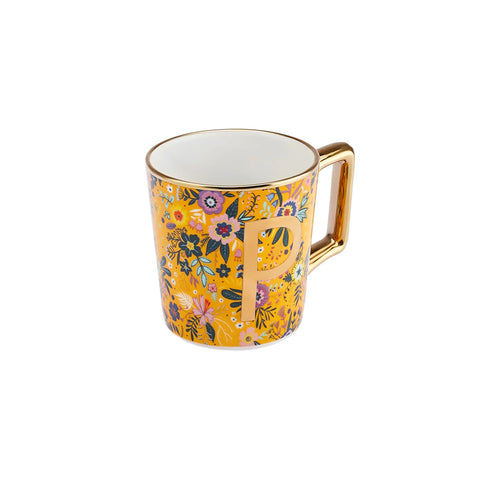 Mug Karaca Fleur avec lettre P, 350 ml