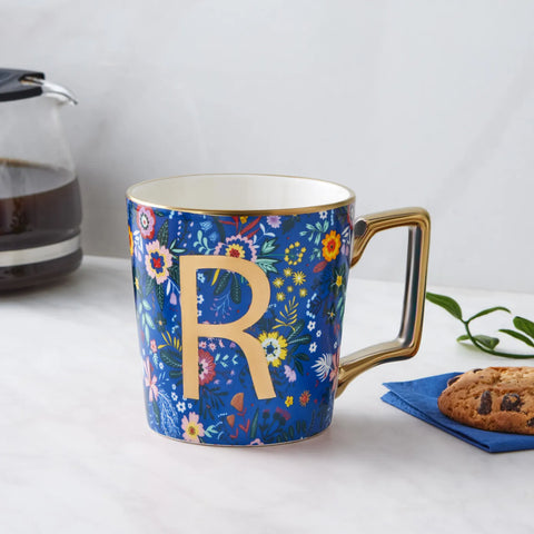 Mug Karaca Fleur avec lettre R, 350 ml