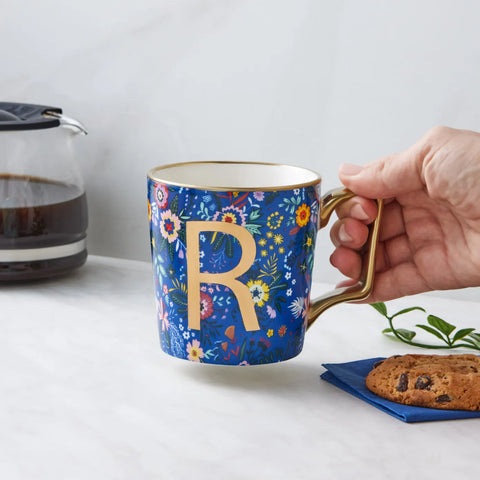 Mug Karaca Fleur avec lettre R, 350 ml