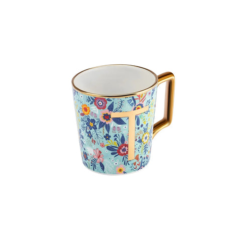 Mug Karaca Fleur avec lettre T, 350 ml