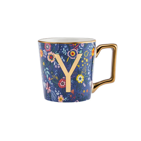 Mug Karaca Fleur avec lettre Y, 350 ml