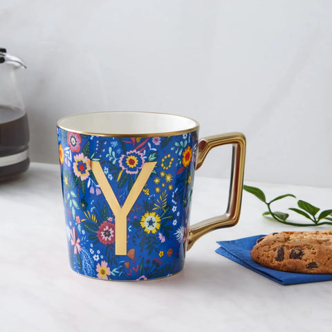 Mug Karaca Fleur avec lettre Y, 350 ml