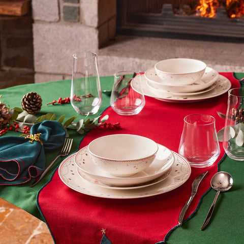 Service de table Karaca Noël Nordic Joy pour 6 personnes, 24 pièces