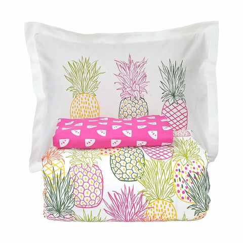 Parure de lit Karaca Home Young Tropical, pour lit single, 100 % coton 