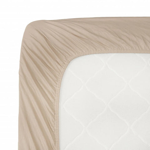 Drap-housse Karaca Home peigné pour lit double, beige, 160x200+30 cm