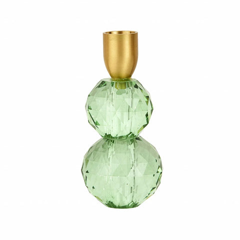 Bougeoir Karaca Home Vicki en verre, vert, 6x13 cm 