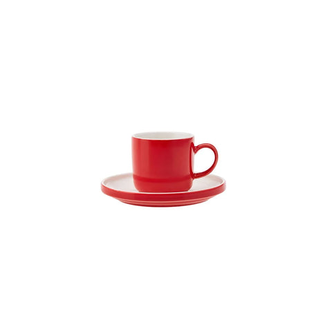 Service Petit Déjeuner Karaca Nordic pour 6 personnes, 27 pièces, en porcelaine, rouge