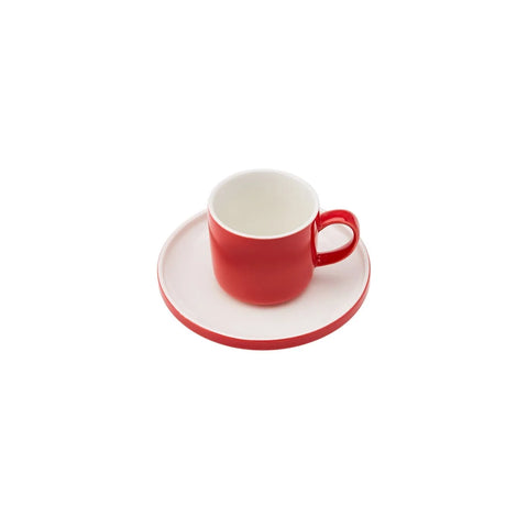 Service Petit Déjeuner Karaca Nordic pour 6 personnes, 27 pièces, en porcelaine, rouge