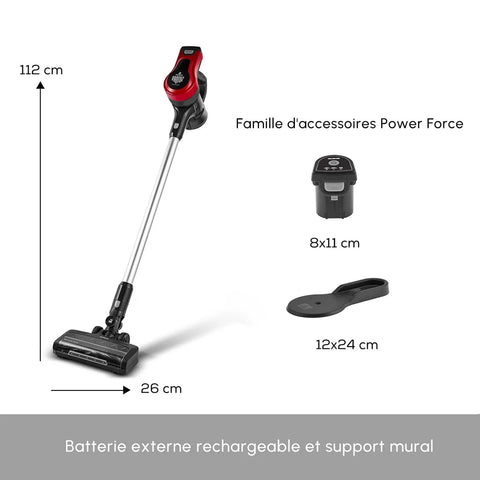 Aspirateur vertical Karaca Vantuz Power Force, Rechargeable, rouge