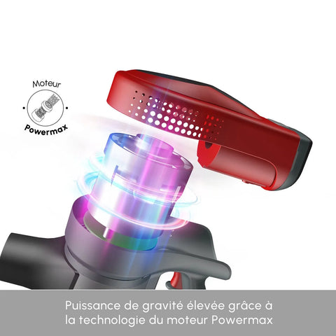 Aspirateur vertical Karaca Vantuz Power Force, Rechargeable, rouge