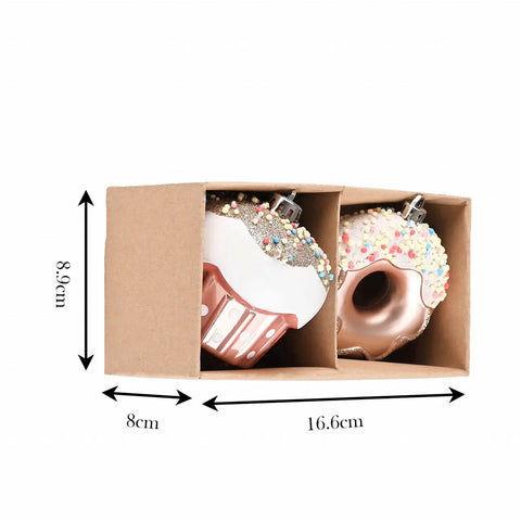 Set d'ornements de sapin Karaca Home Noël Donut Cupcake, 2 pièces 