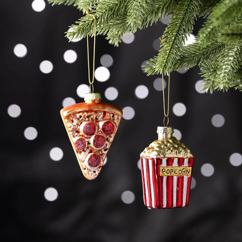 Set d'ornements de sapin popcorn pizza Karaca Home Noël, 2 pièces