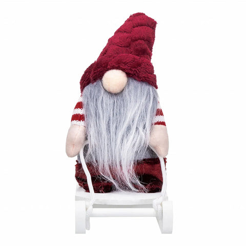 Le nain du Père Noël avec toboggan Karaca Home Noël, velours 